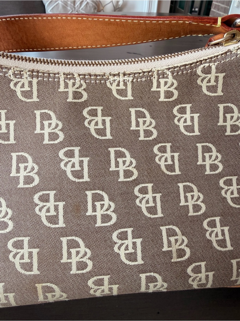 Vintage Dooney & Bourke Brown & Tan Monogram Bag - Picture 5 of 10